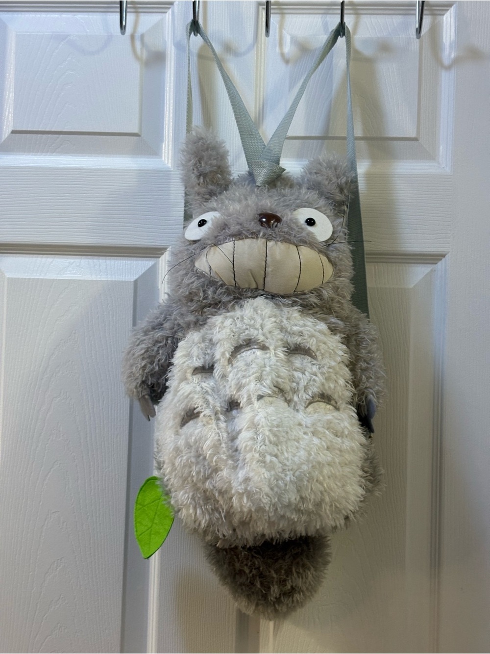 My Neighbor Totoro Plush Backpack Japanese Tags green leaf accent 21”